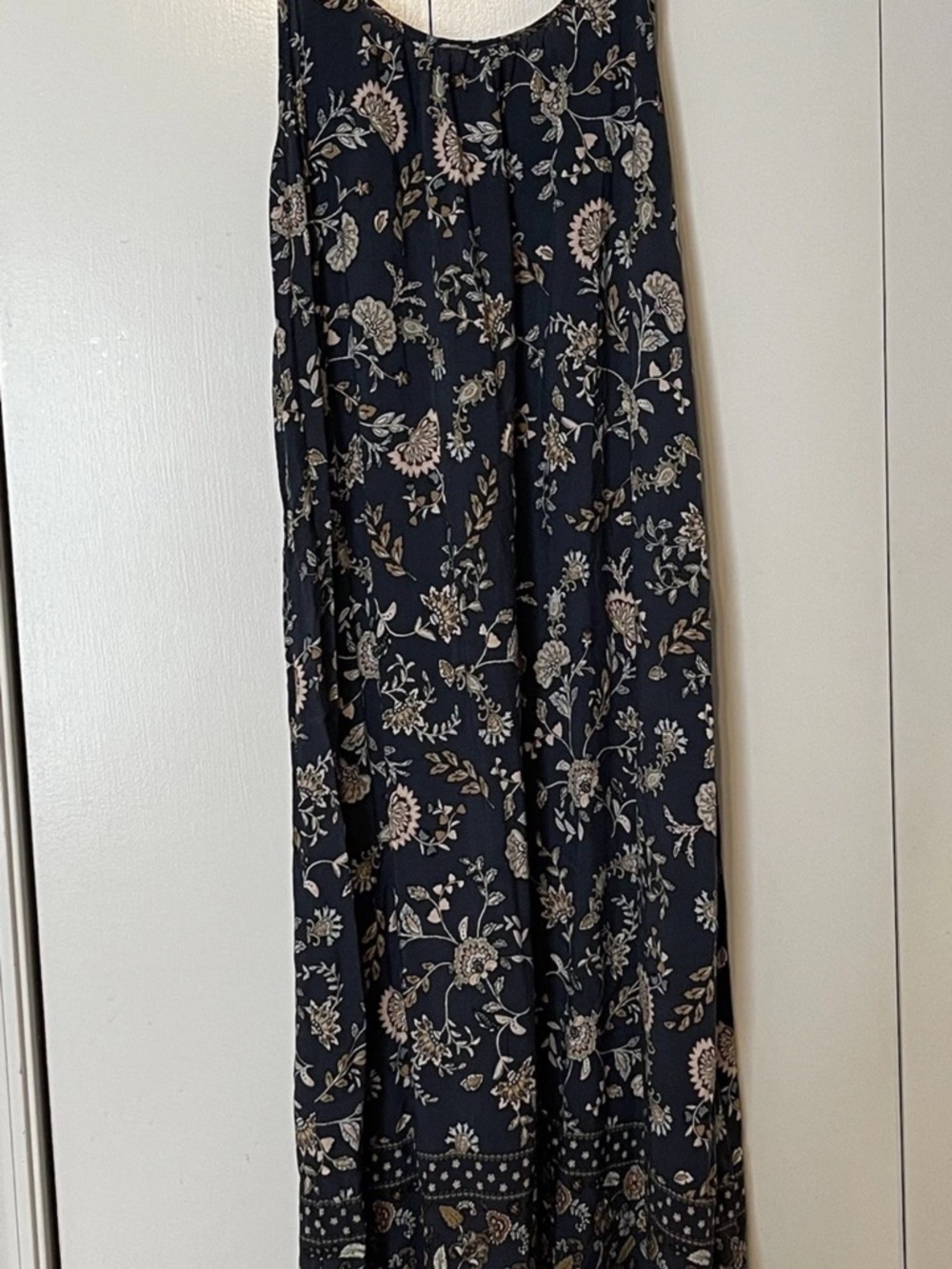 Bohme Maxi Dress Blue Paisley Cottagecore Spaghetti Strap Medium - Picture 4 of 7